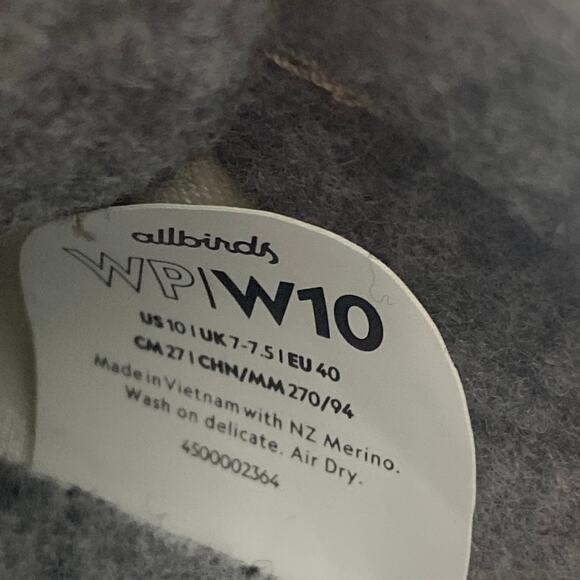 Allbirds Women's Wool Piper Woven Gray Sneakers Size 10 NEW Without Box - Picture 8 of 8